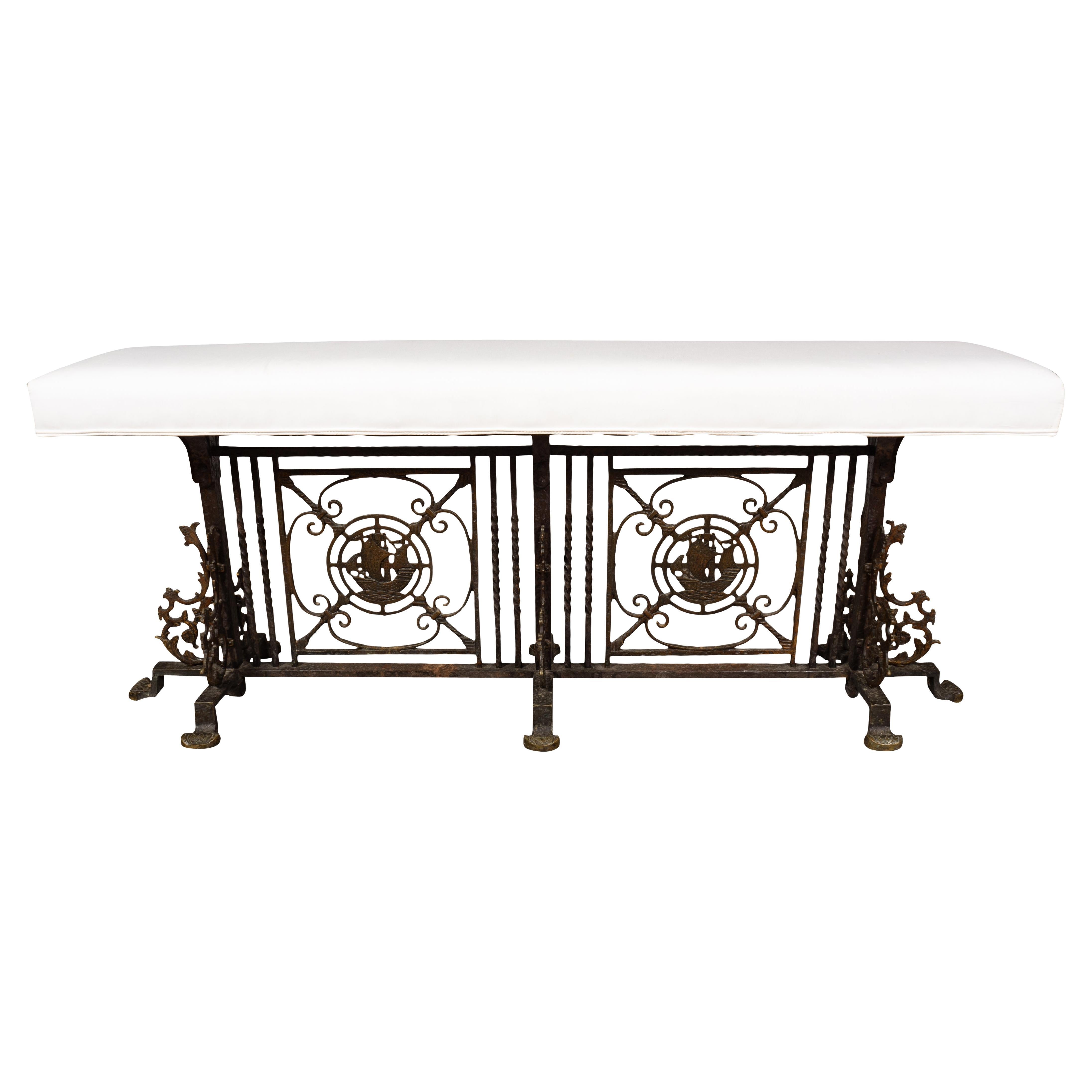 Oscar Bach Wrought Iron Bench