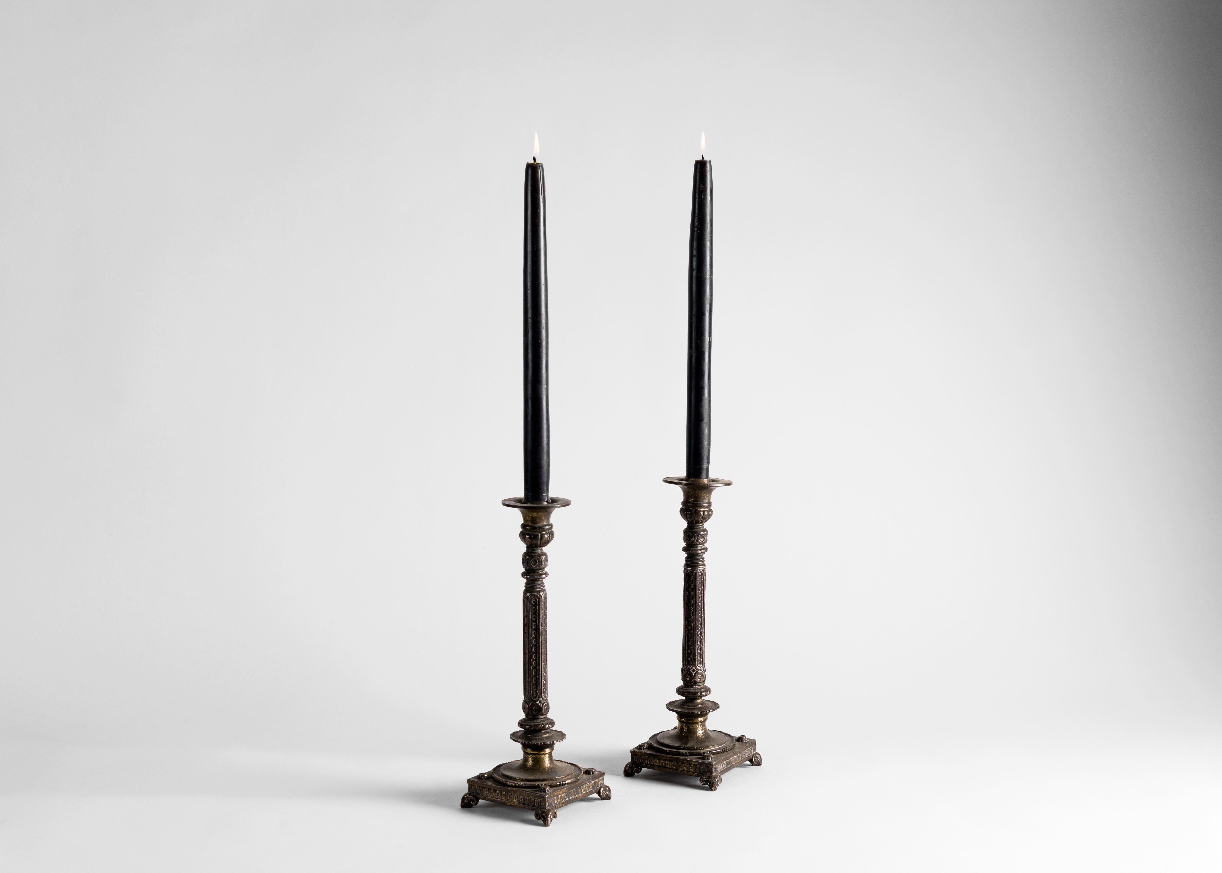 Oscar Bruno Bach, Pair of Candlesticks, United States, circa 1930s In Good Condition In New York, NY