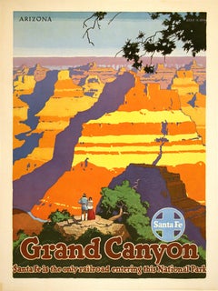 Original Santa Fe Railroad Poster - Grand Canyon 1949 von Oscar Bryn