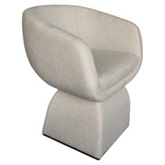 Oscar Chair Upholstered in White Gobi fabric