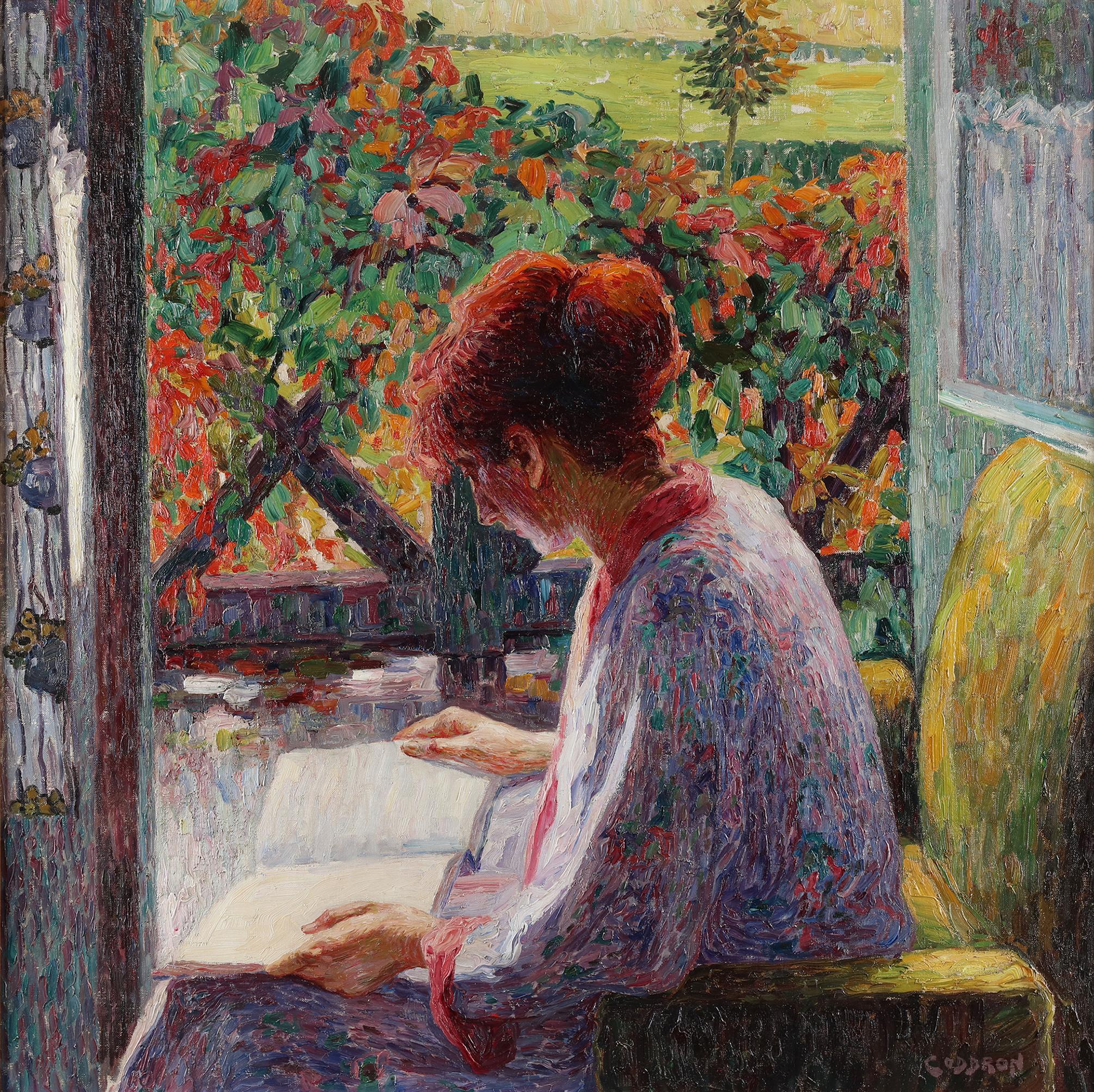 A woman reading on her balcony - Oscar Coddron (1881-1960) 2