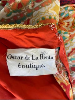 Oscar De La Renta 1970s Boho Batik Paisley Print Vintage 70s Mono de pierna ancha