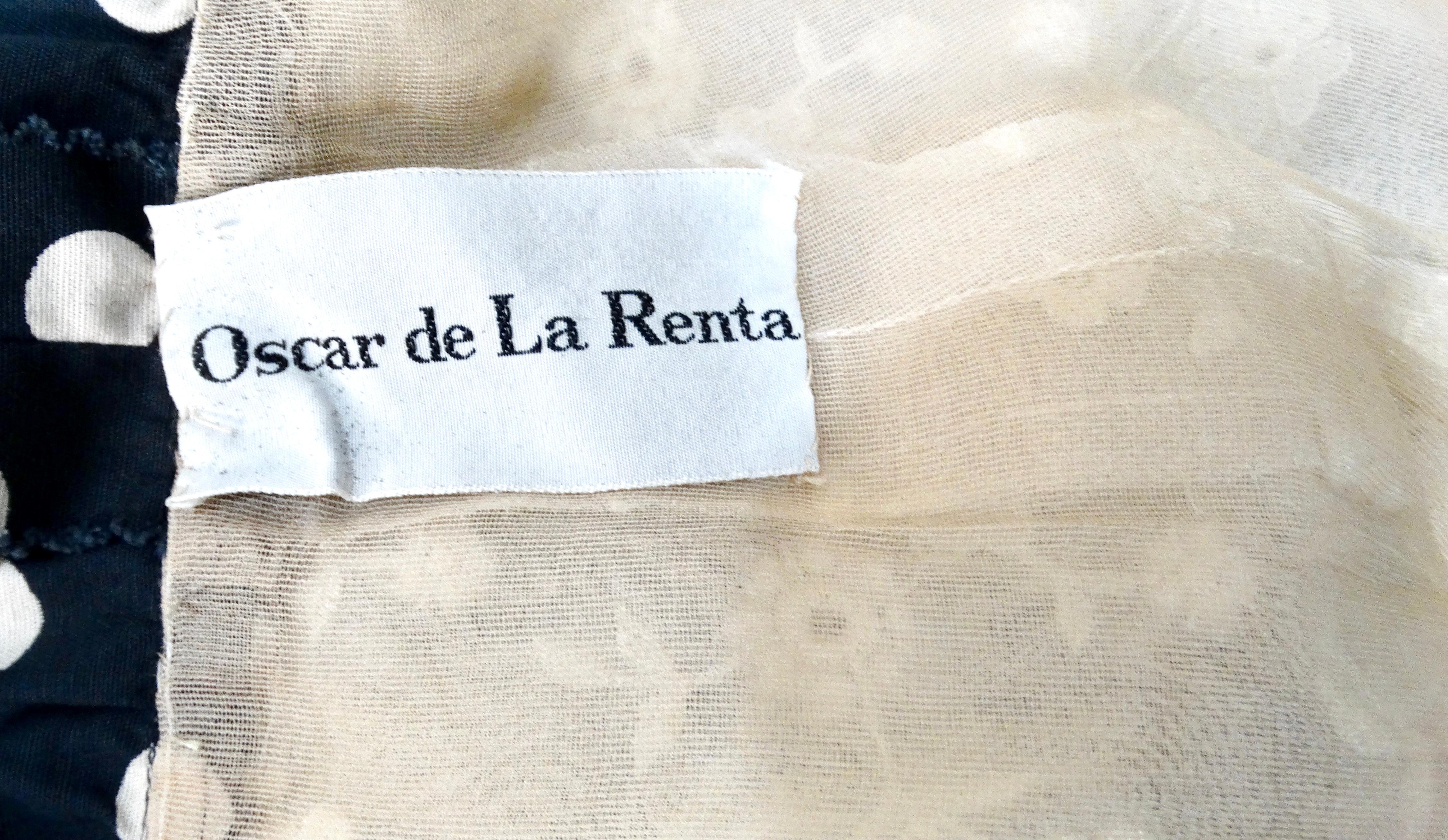 Oscar De La Renta 1980s Sheer Lace and Polka Dot Jumpsuit For Sale 3