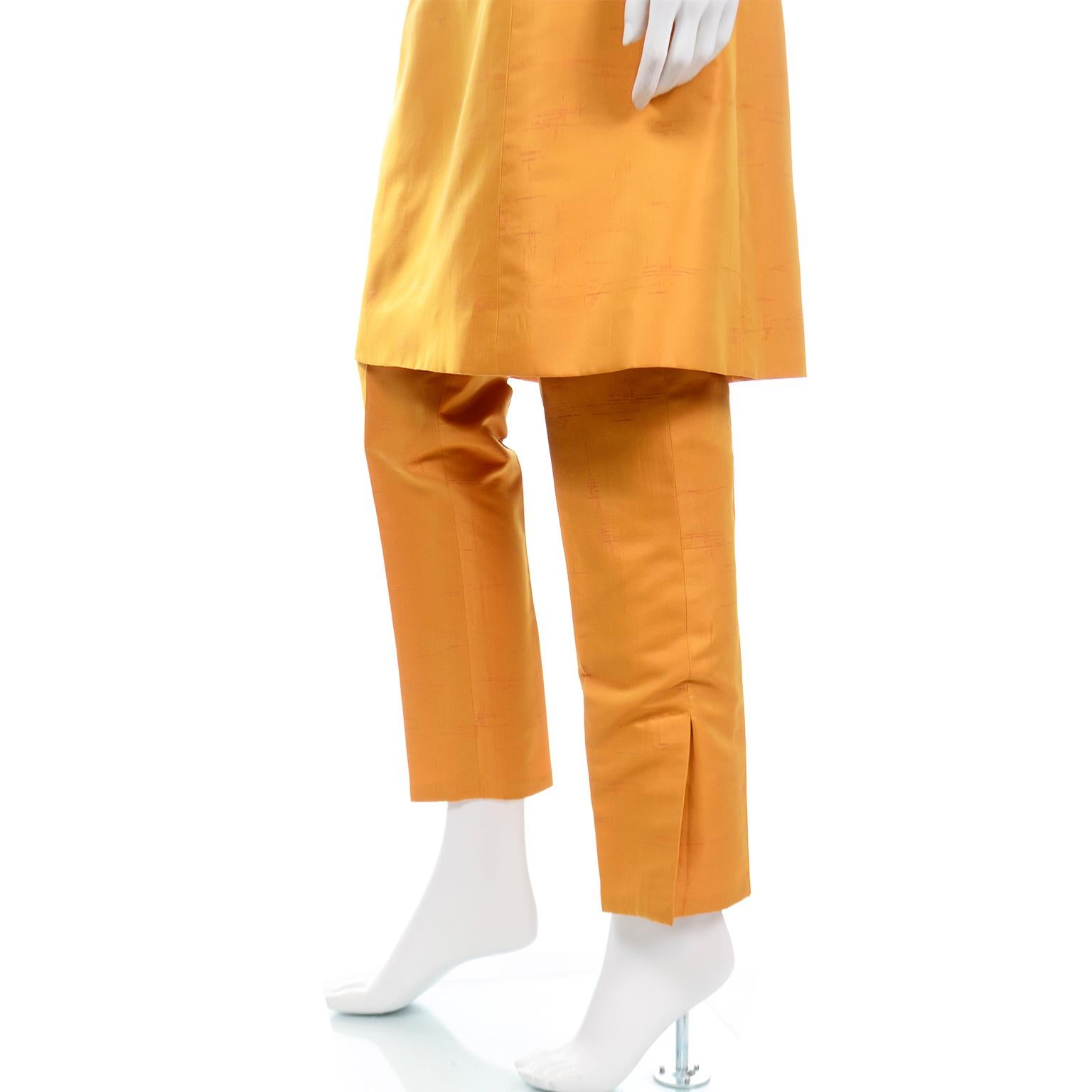 Oscar de la Renta 1990s Vintage 1960s inspired Coat Pants and Dress Outfit For Sale 11
