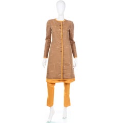 Oscar de la Renta 1990s Vintage 1960s inspired Coat Pants and Dress Outfit