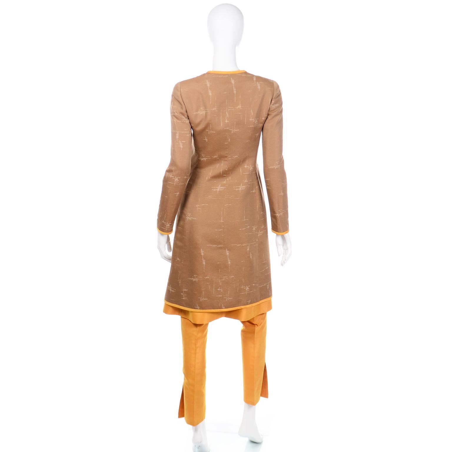 Women's Oscar de la Renta 1990s Vintage 1960s inspired Coat Pants and Dress Outfit For Sale