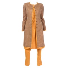 Oscar de la Renta 1990s Retro 1960s inspired Coat Pants and Dress Outfit