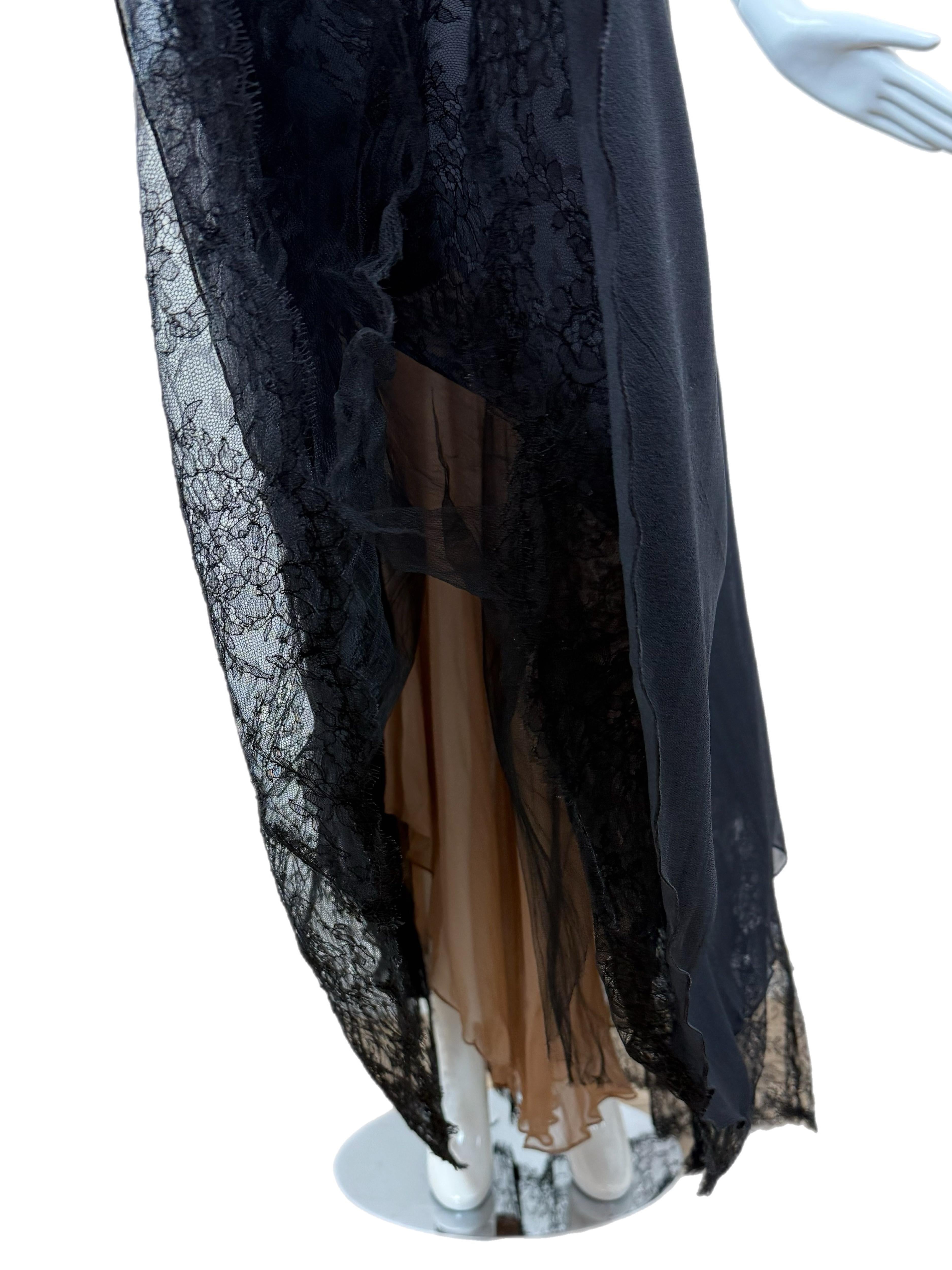 OSCAR DE LA RENTA 1996 Vintage Pasarela Vestido de noche Maxi Vestido de encaje adornado 6
