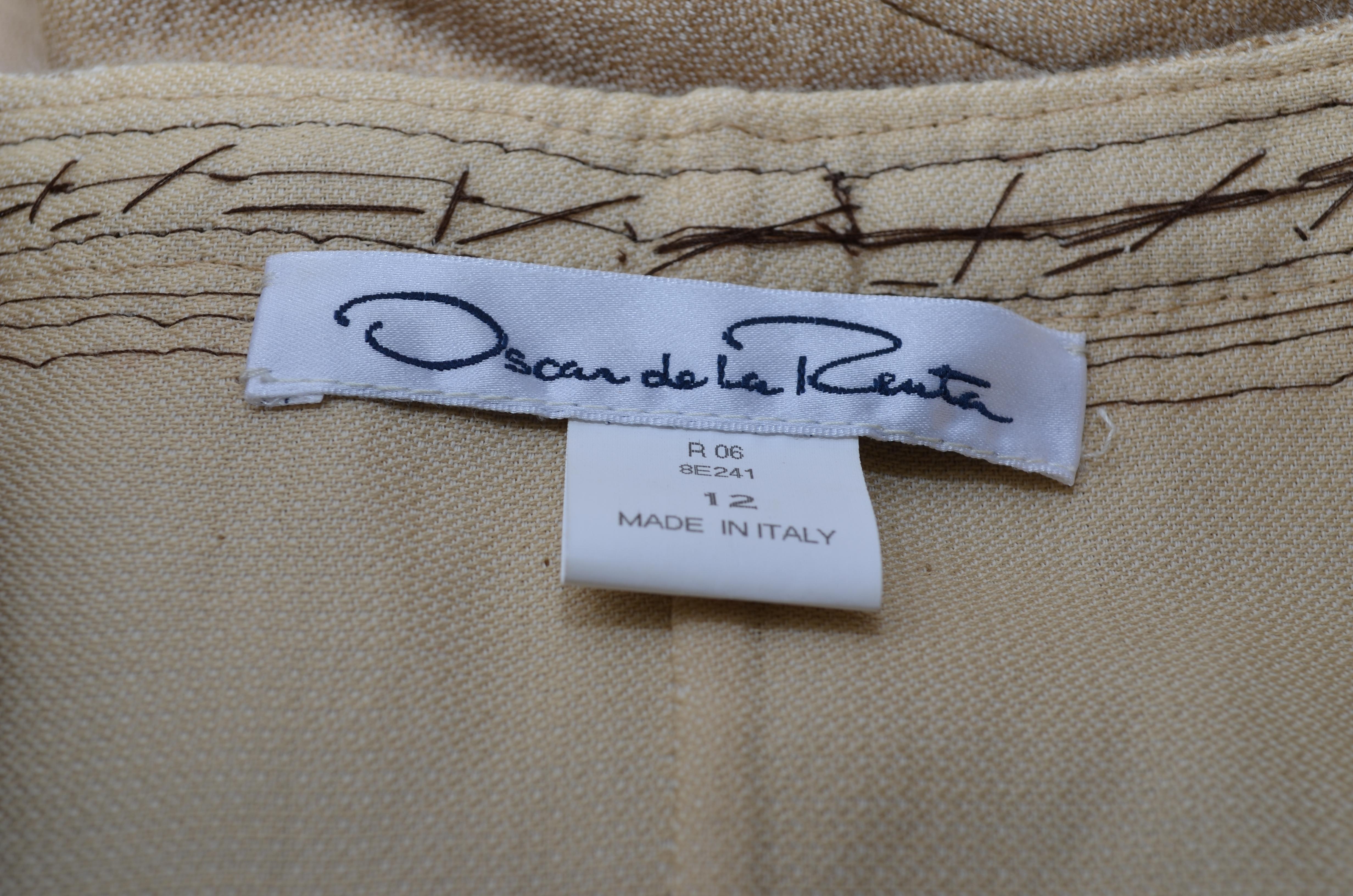 Oscar de la Renta 2006 Resort Beaded Linen Blend Jacket at 1stDibs
