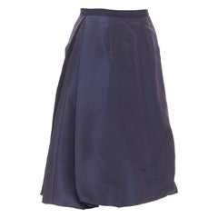 Oscar De La Renta 2007 gonna a bolle in 100% seta con pieghe laterali US0 XS