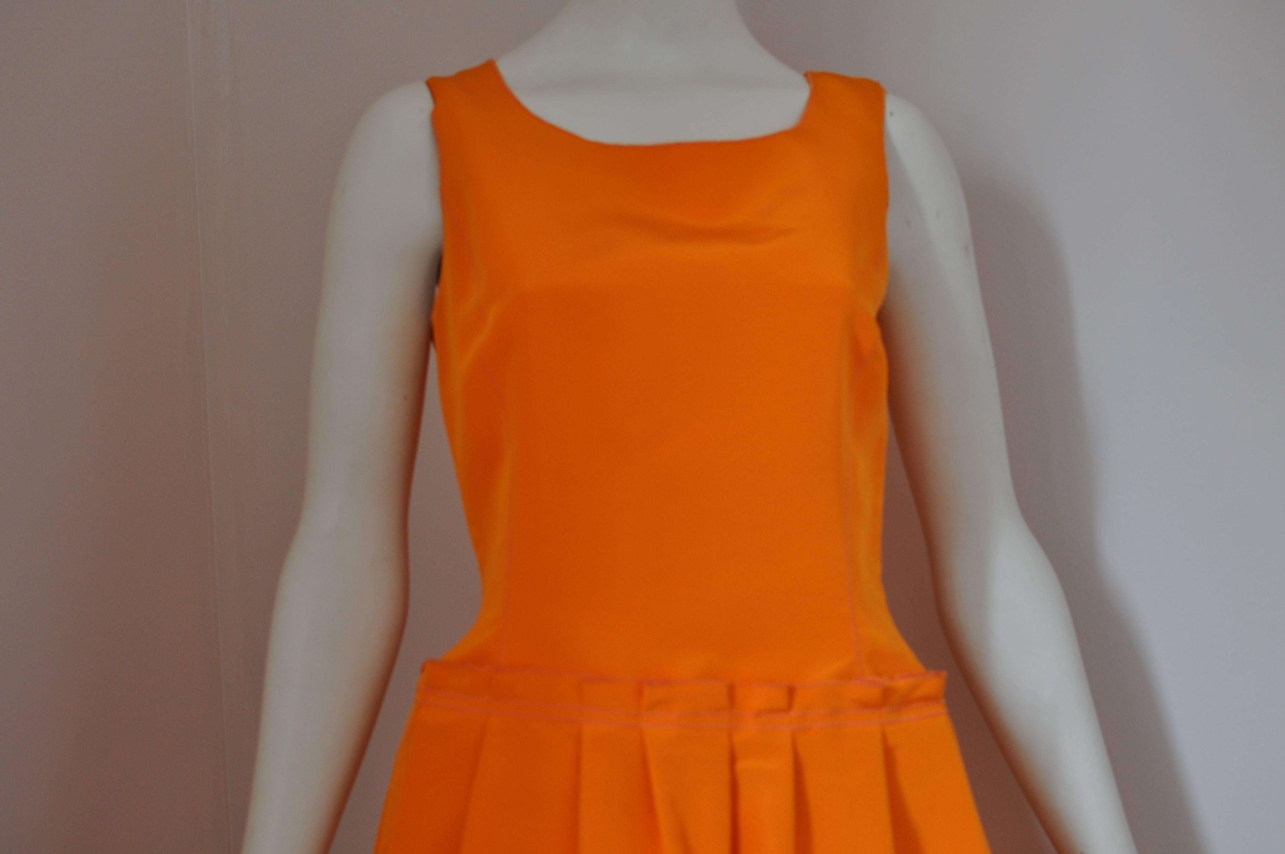 Oscar de La Renta 2008 Resort Runway Tangerine Silk Faille Dress NWT (6) 1