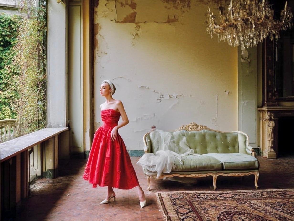 Oscar De La Renta 2011 Couture Vestido de fiesta rojo de tafetán de seda sin tirantes, talla 6 en venta 3