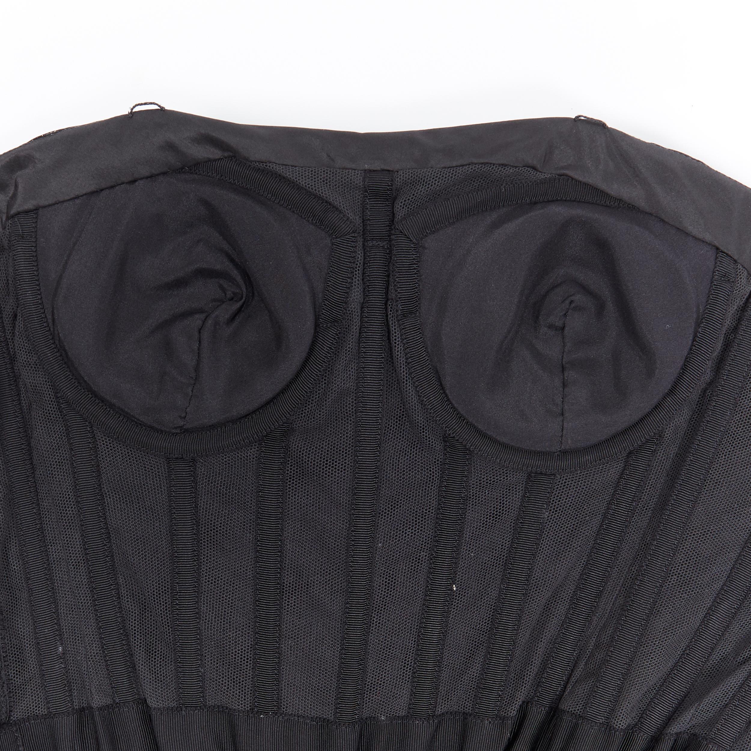 OSCAR DE LA RENTA 2014 black metallic silk blend corset bust belted jumpsuit US2 For Sale 4