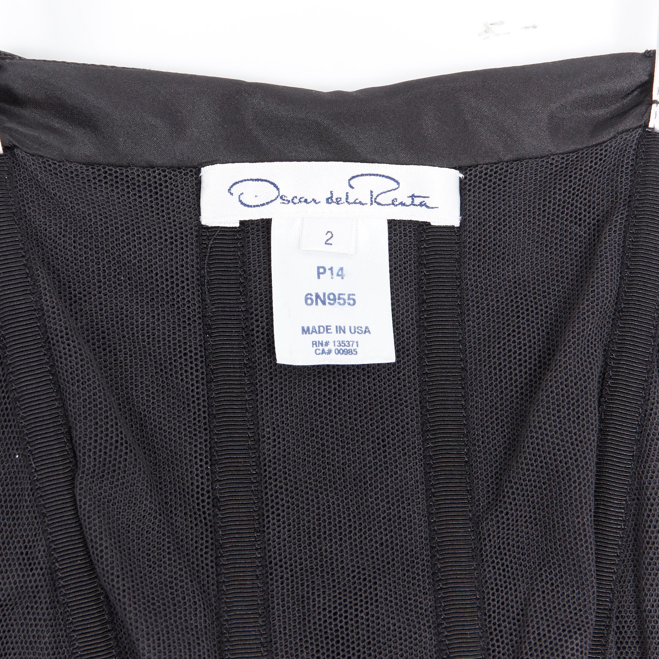 OSCAR DE LA RENTA 2014 black metallic silk blend corset bust belted jumpsuit US2 For Sale 5