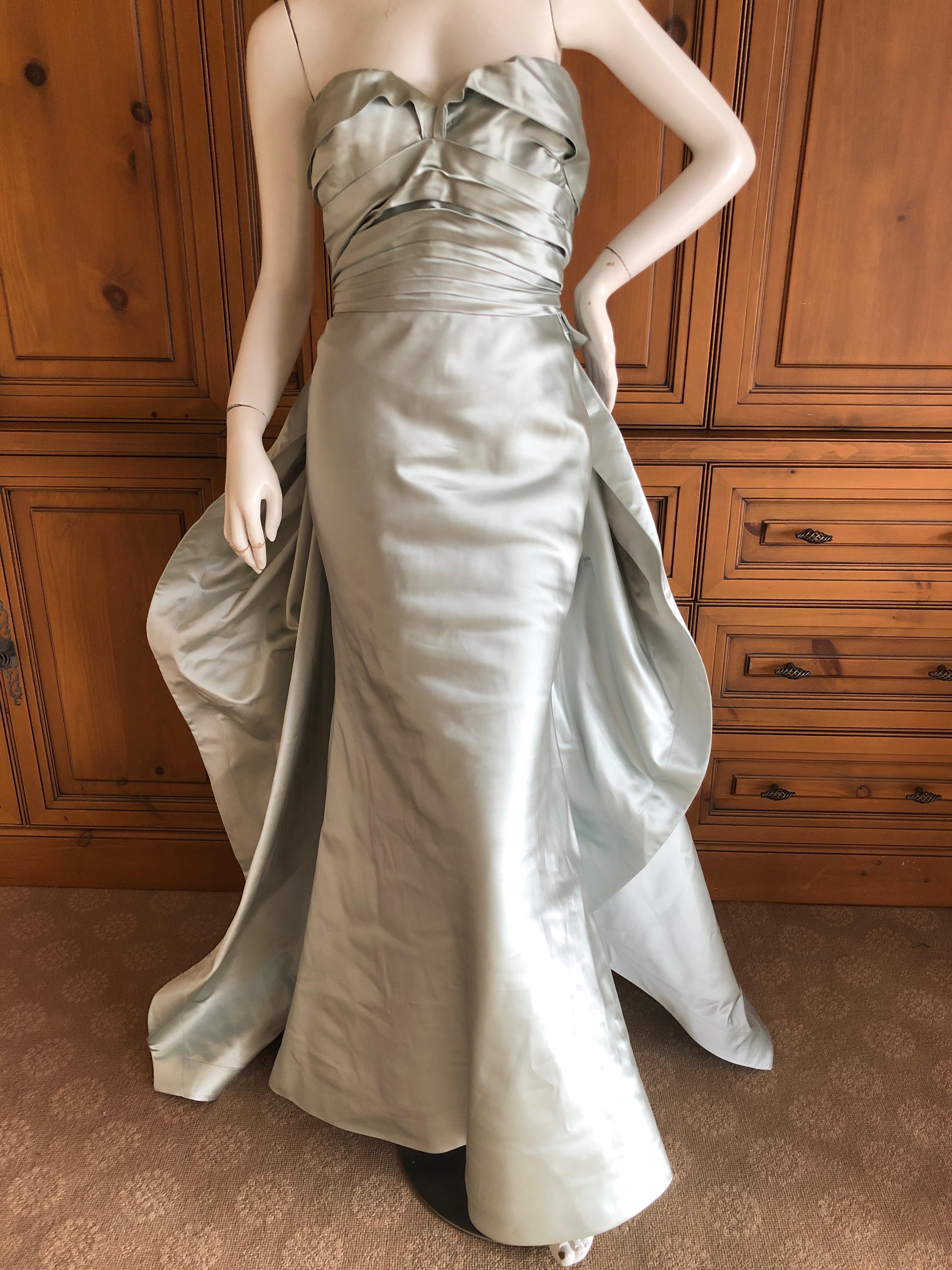 Oscar de la Renta 2014 Met Ball Silver Strapless Ballgown Homage Charles James For Sale 2