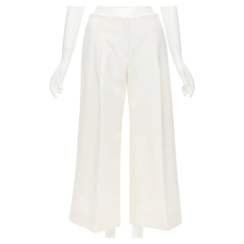 Oscar De La Renta 2015 pantalon large à plis en crêpe de laine vierge US2 XS