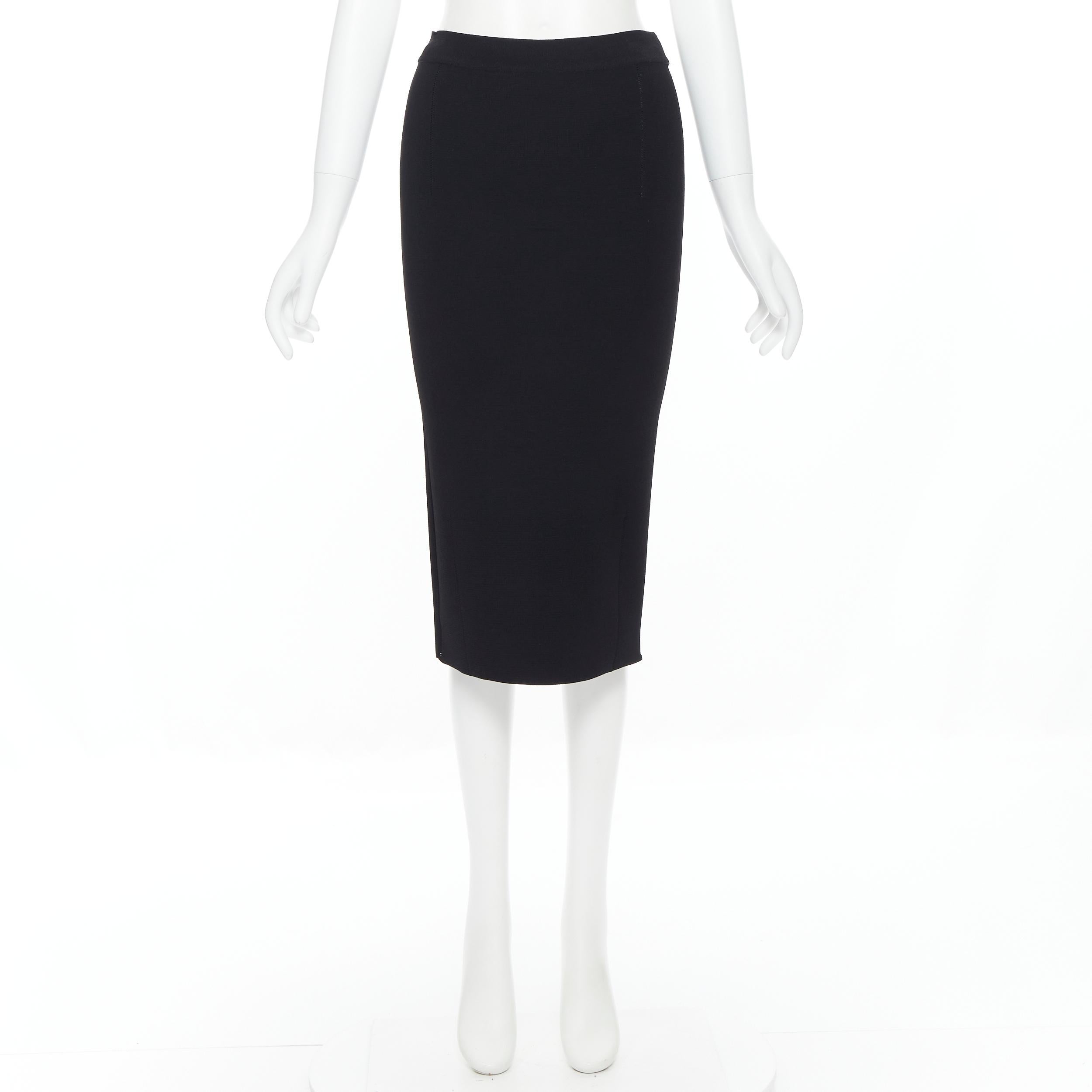 black knit skirt knee length