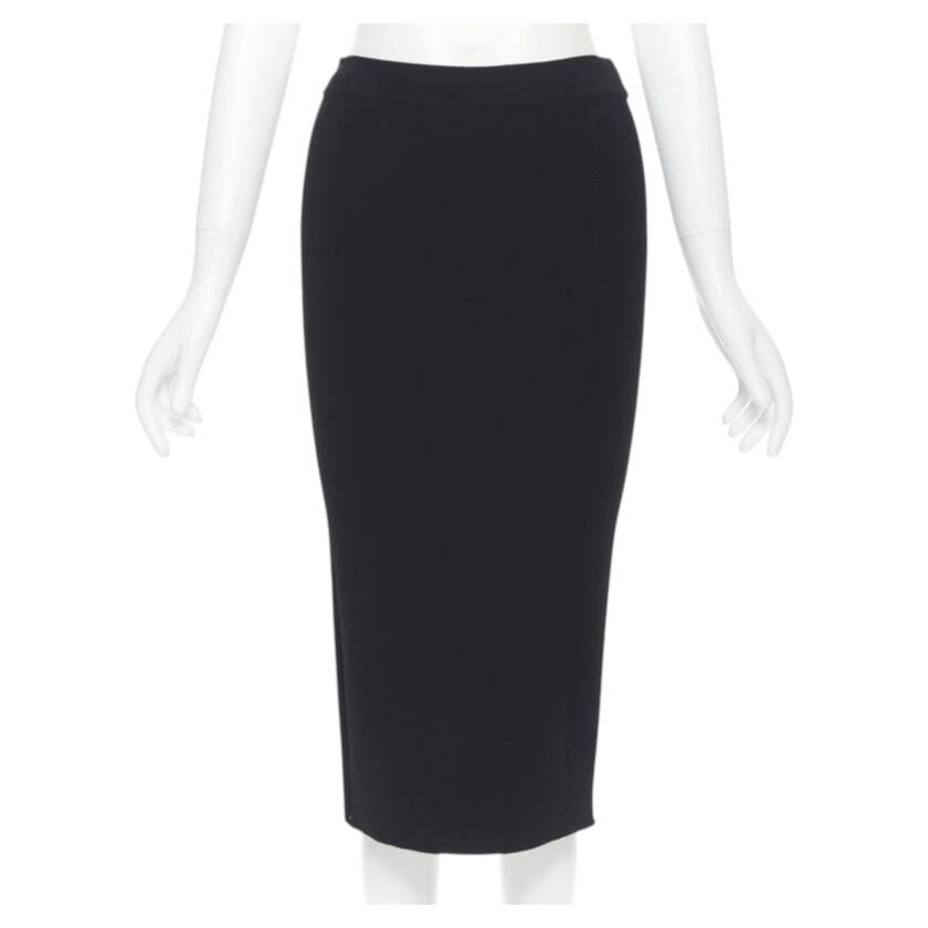 OSCAR DE LA RENTA 2016 Schwarzer knielanger Bodycon-Bleistiftrock aus Viskose-Strick XS