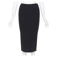 OSCAR DE LA RENTA 2016 black viscose knit knee length bodycon pencil skirt XS