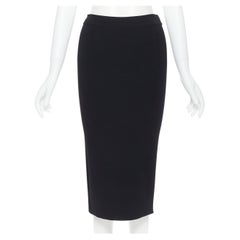 OSCAR DE LA RENTA 2016 black viscose knit knee length bodycon pencil skirt XS