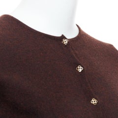 OSCAR DE LA RENTA 2017 brown cashmere silk blend cardigan sweater XS