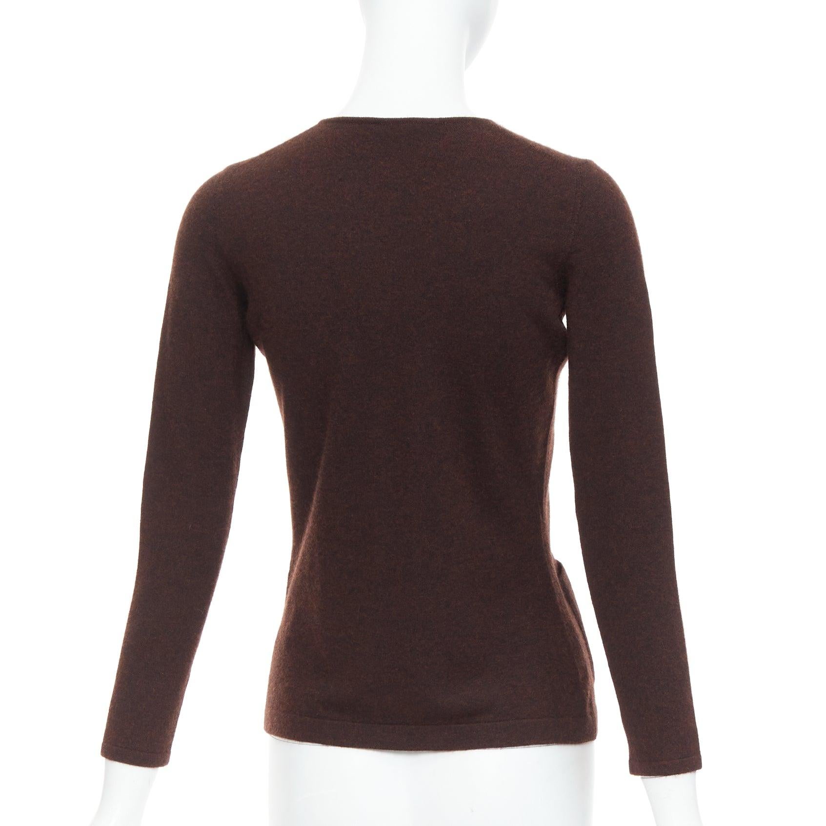 OSCAR DE LA RENTA 2017 brown cashmere silk blend cardigan sweater XS For Sale 2