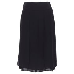 Oscar De La Renta 2017 gonna al ginocchio svasata in maglia di viscosa traforata con orlo in pizzo XS