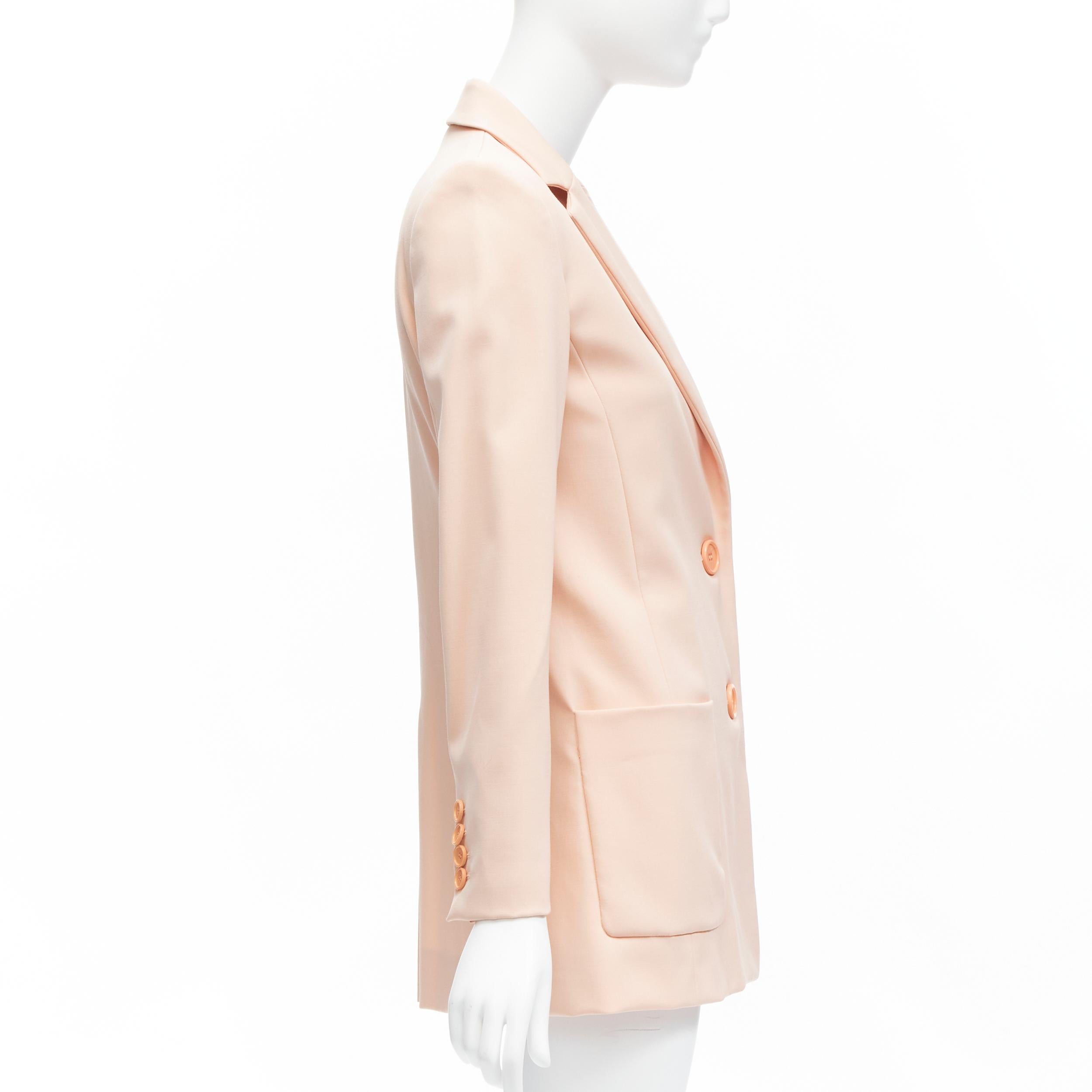 Donna Oscar De La Renta 2018, giacca blazer a 3 tasche in lana rosa arrossita US0 XS in vendita