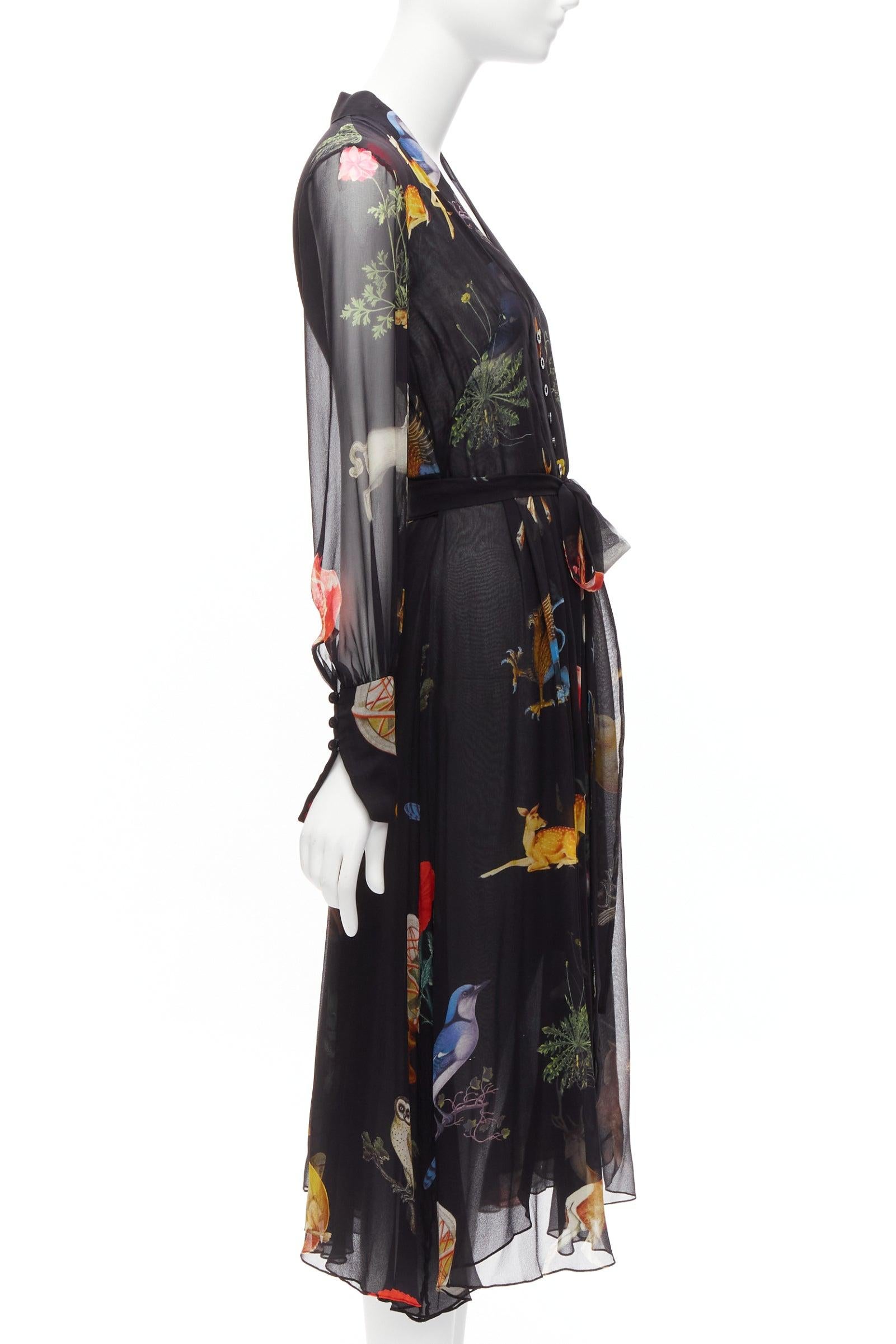 OSCAR DE LA RENTA 2018 Enchanted Forest floral silk dress US0 XS Meghan Markel 1