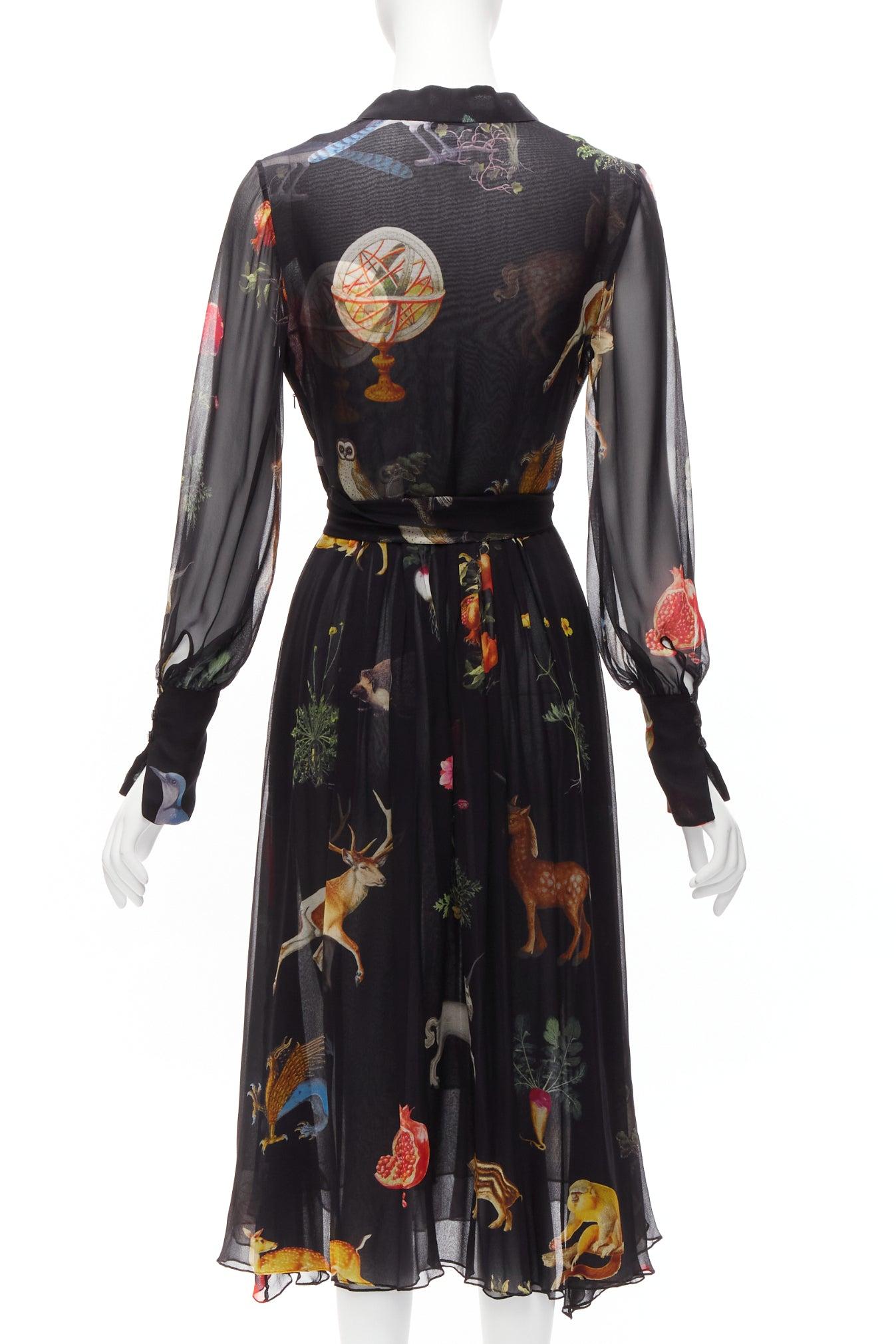 OSCAR DE LA RENTA 2018 Enchanted Forest floral silk dress US0 XS Meghan Markel 2
