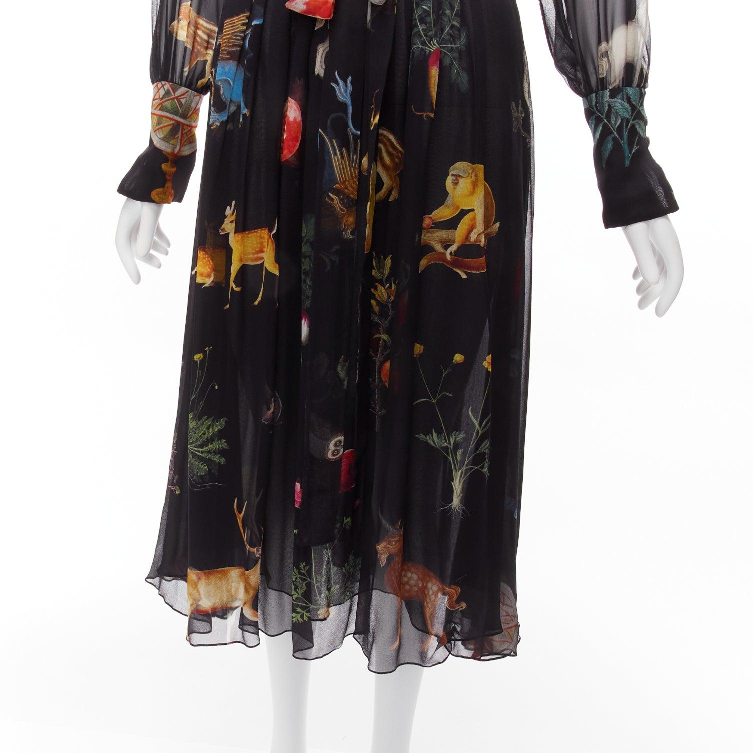 OSCAR DE LA RENTA 2018 Enchanted Forest floral silk dress US0 XS Meghan Markel 4