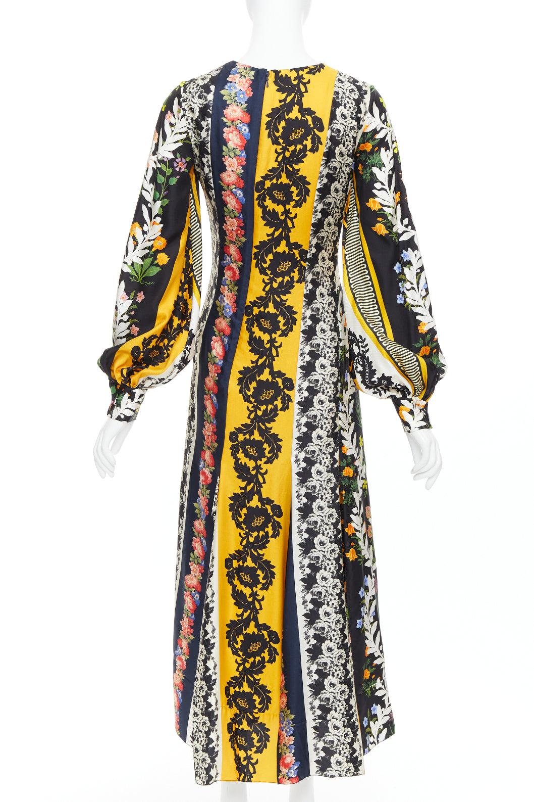 OSCAR DE LA RENTA 2019 100% silk floral print asymmetric boho dress US0 XS For Sale 1