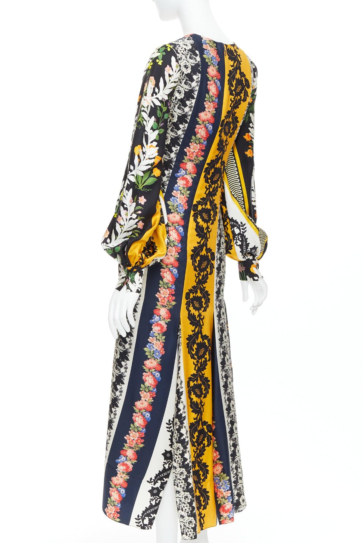 OSCAR DE LA RENTA 2019 100% silk floral print asymmetric boho dress US0 XS For Sale 2