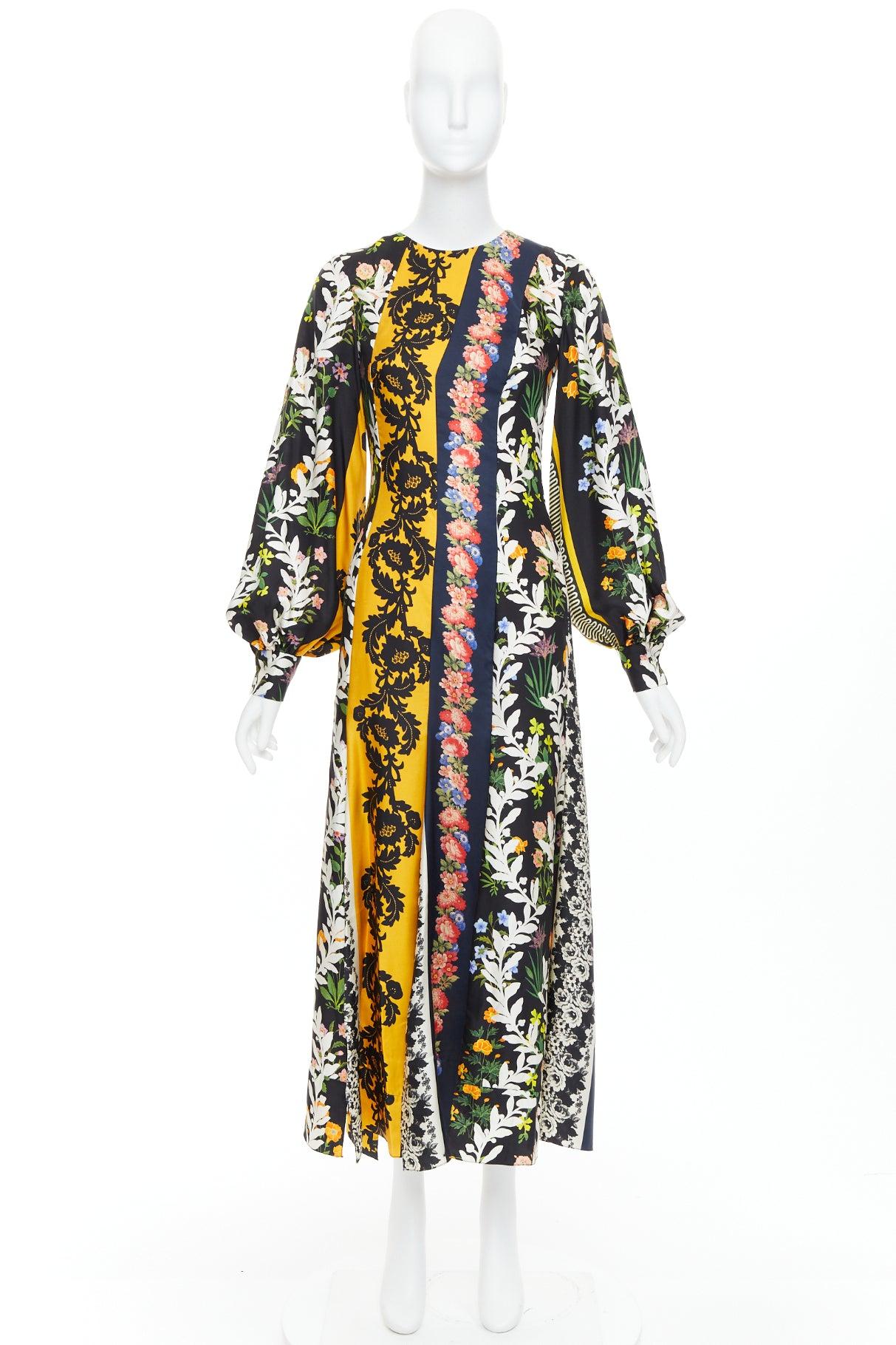 OSCAR DE LA RENTA 2019 100% silk floral print asymmetric boho dress US0 XS For Sale 5