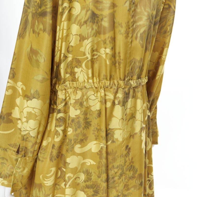 OSCAR DE LA RENTA 2019 100% silk oriental floral tassel drawstring robe coat S For Sale 6
