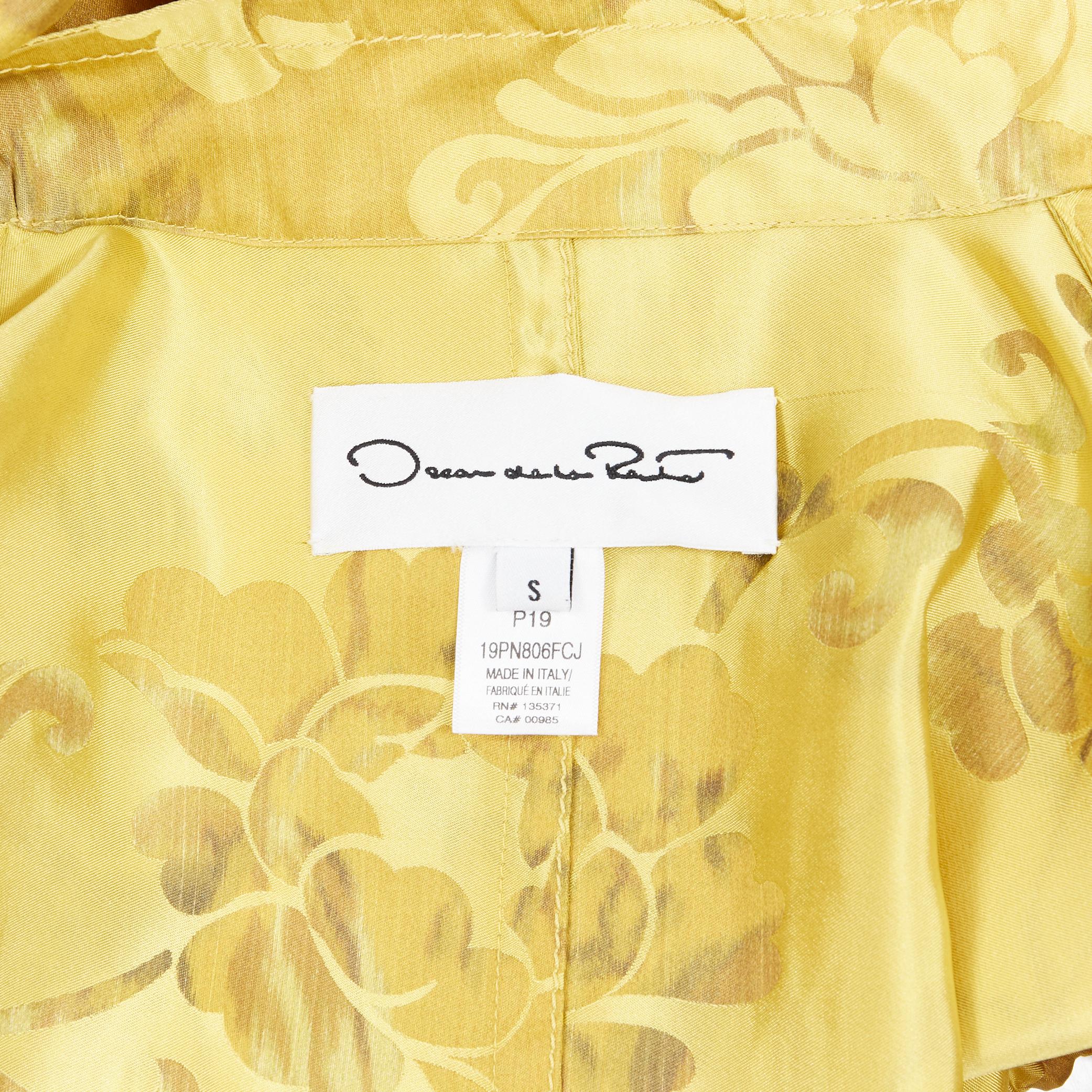 OSCAR DE LA RENTA 2019 100% silk oriental floral tassel drawstring robe coat S 6