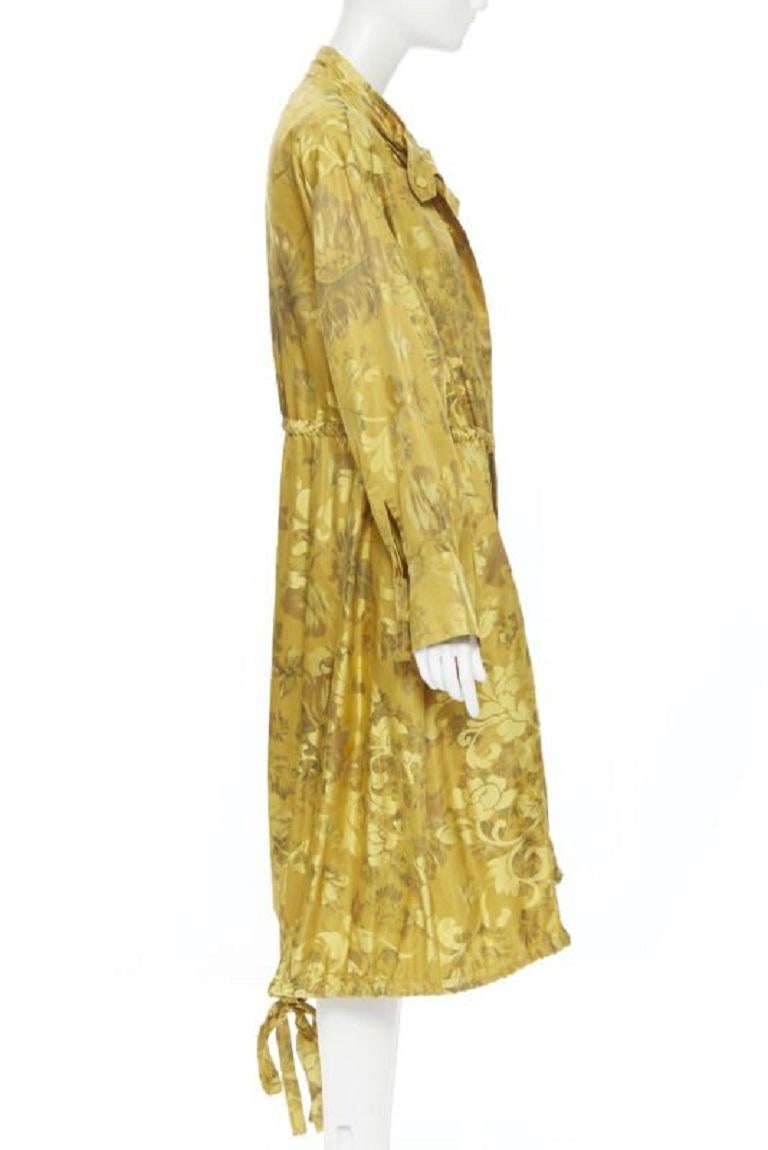 OSCAR DE LA RENTA 2019 100% silk oriental floral tassel drawstring robe coat S For Sale 2
