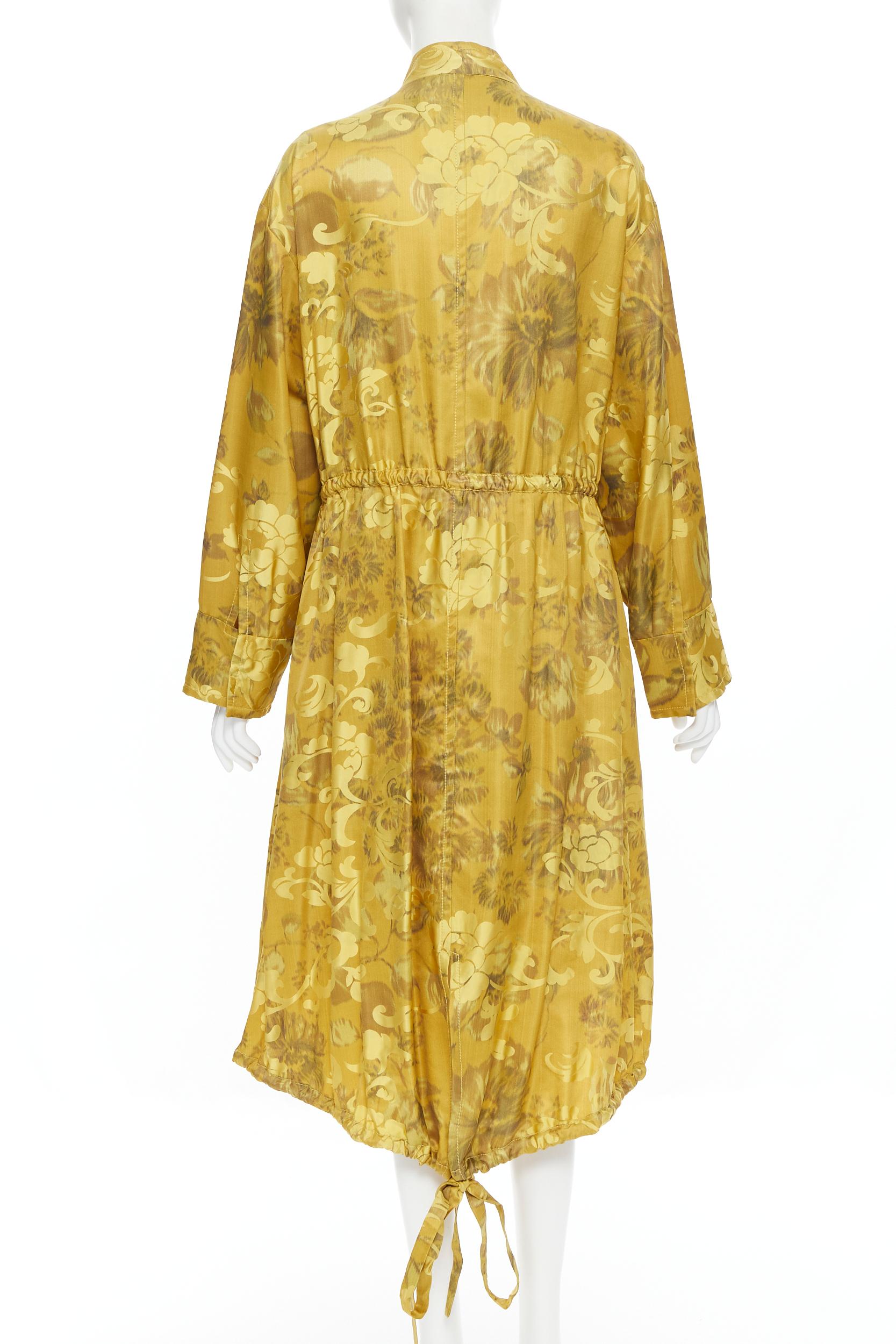 OSCAR DE LA RENTA 2019 100% silk oriental floral tassel drawstring robe coat S 2