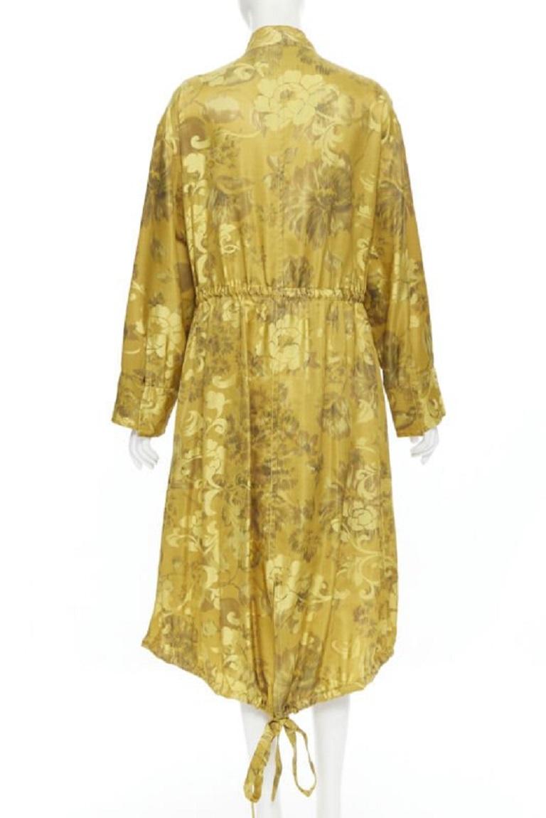 OSCAR DE LA RENTA 2019 100% silk oriental floral tassel drawstring robe coat S For Sale 3