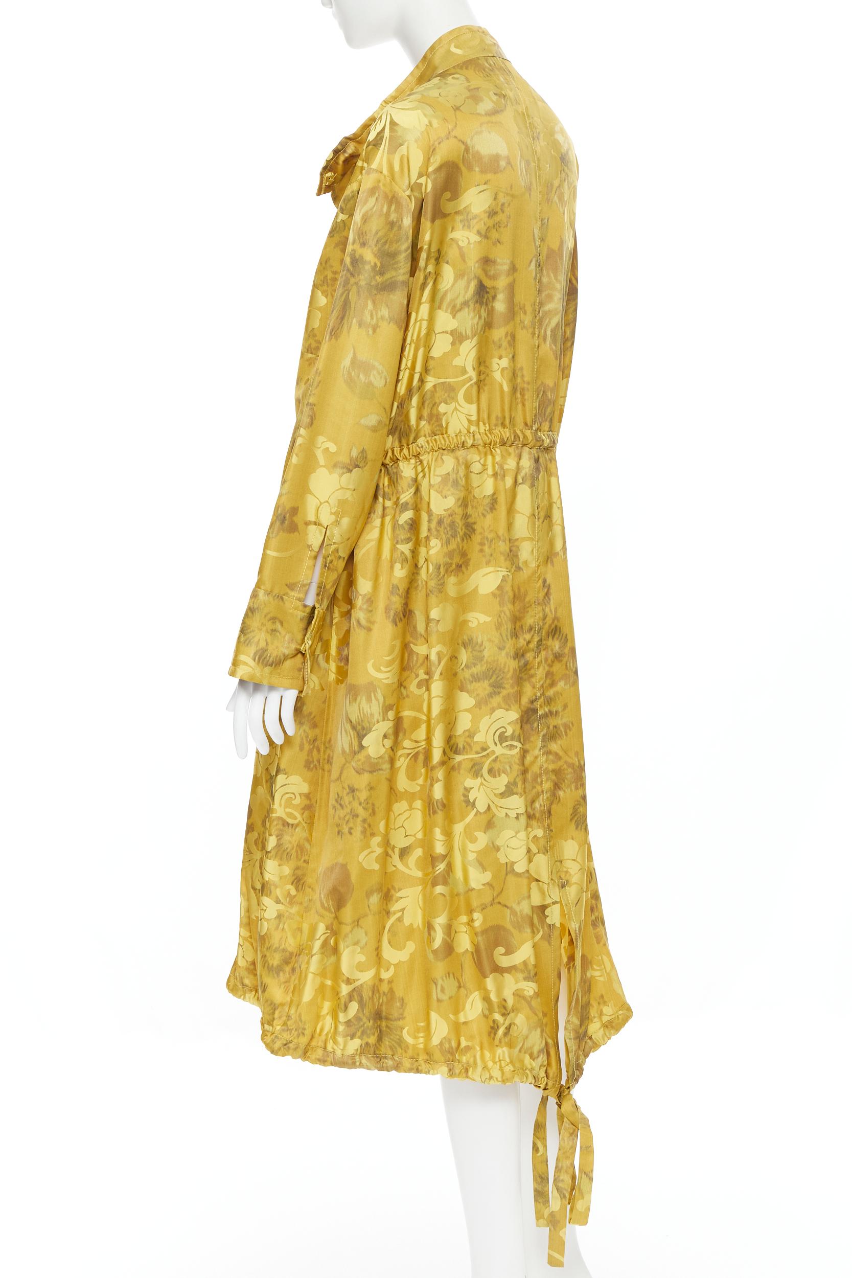 OSCAR DE LA RENTA 2019 100% silk oriental floral tassel drawstring robe coat S 3