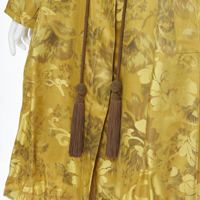 OSCAR DE LA RENTA 2019 100% silk oriental floral tassel drawstring robe coat S For Sale 5