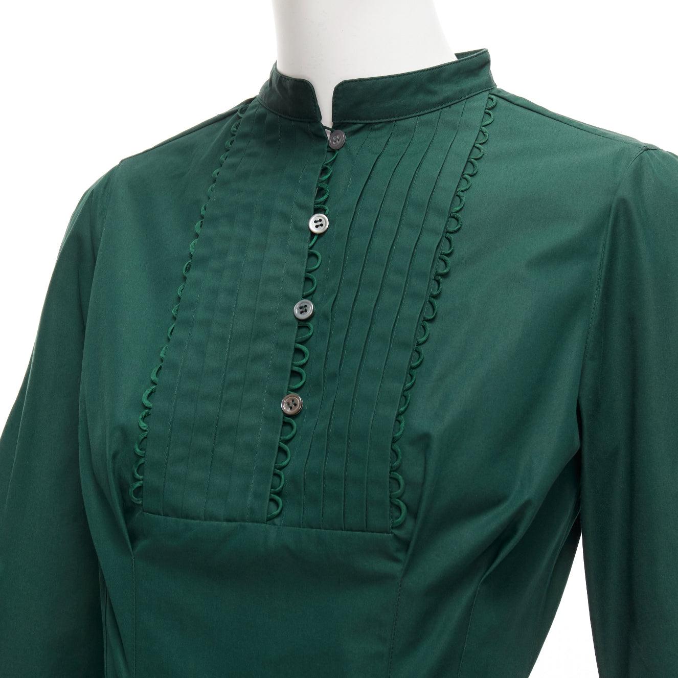 OSCAR DE LA RENTA 2019 green cotton frill trim pleated midi shirt dress US0 XS
Reference: LNKO/A02311
Brand: Oscar de la Renta
Designer: Oscar De La Renta
Collection: SS 2019
Material: Cotton
Color: Green
Pattern: Solid
Closure: Zip
Extra Details: