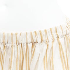 OSCAR DE LA RENTA 2019 ramie linen ruched cutout striped balloon skirt US0