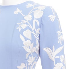 OSCAR DE LA RENTA 2019 virgin wool floral embroidered A-line dress US4 M