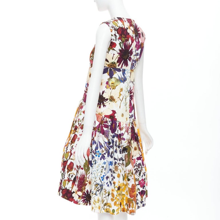OSCAR DE LA RENTA 2021 floral embellished cloque bubble dress US0 XS For  Sale at 1stDibs