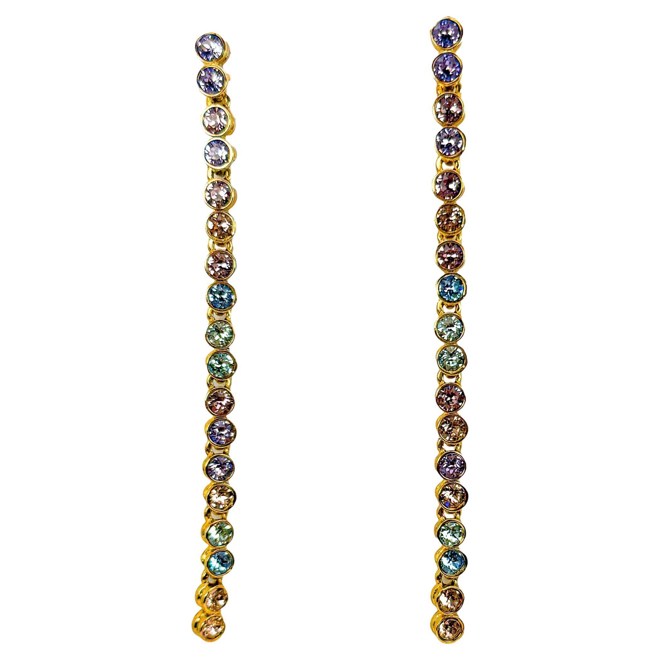 Oscar De La Renta - Orecchini a perno in oro 22k con cristalli Swarovski multipli e pastello