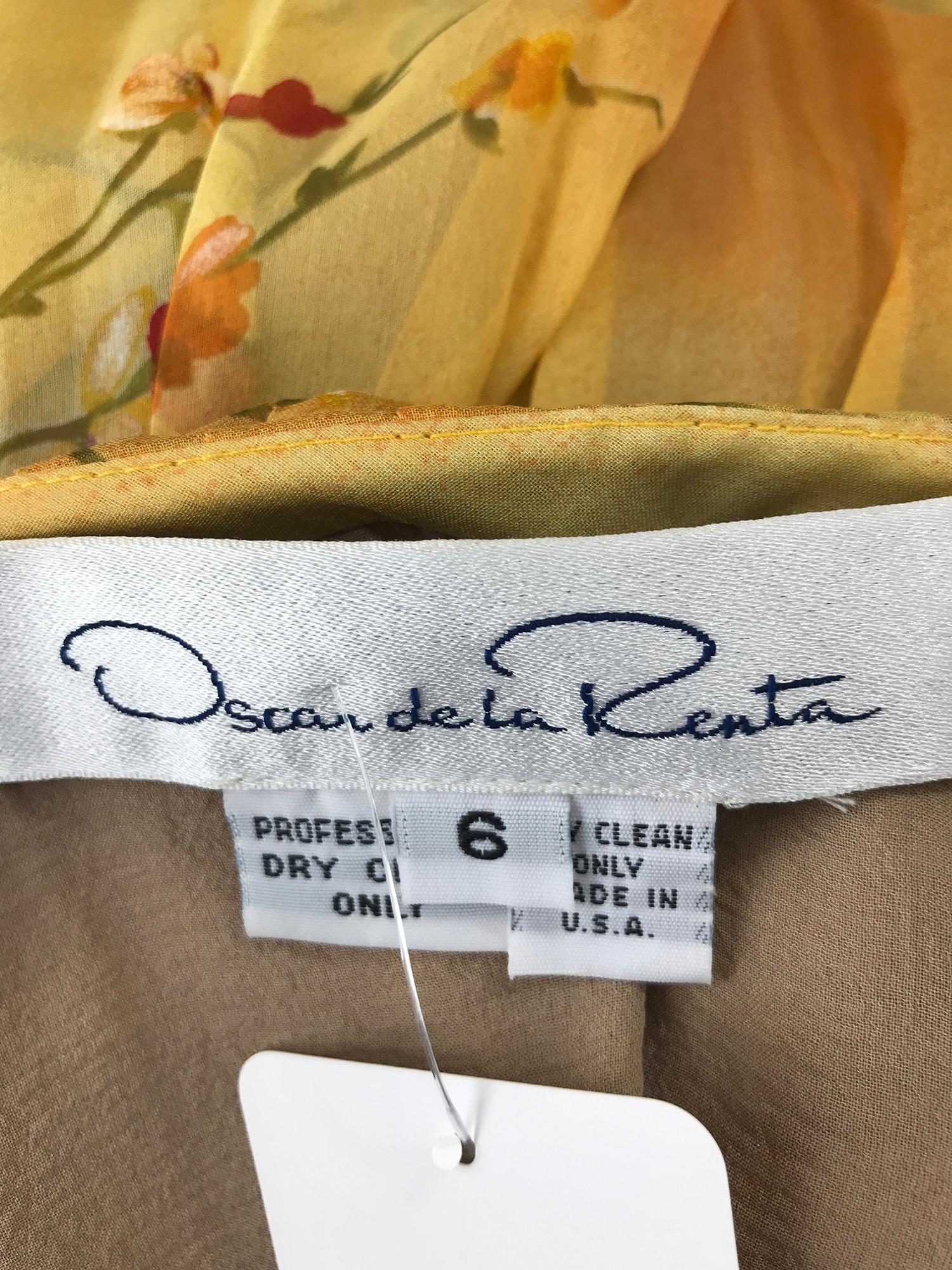 Oscar de la Renta 2pc Embroidered Cashmere Sweater & Printed Silk Maxi Skirt  For Sale 4