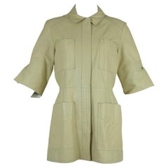 Oscar de la Renta 3/4 Sleeve Size 4 Tan Leather Jacket