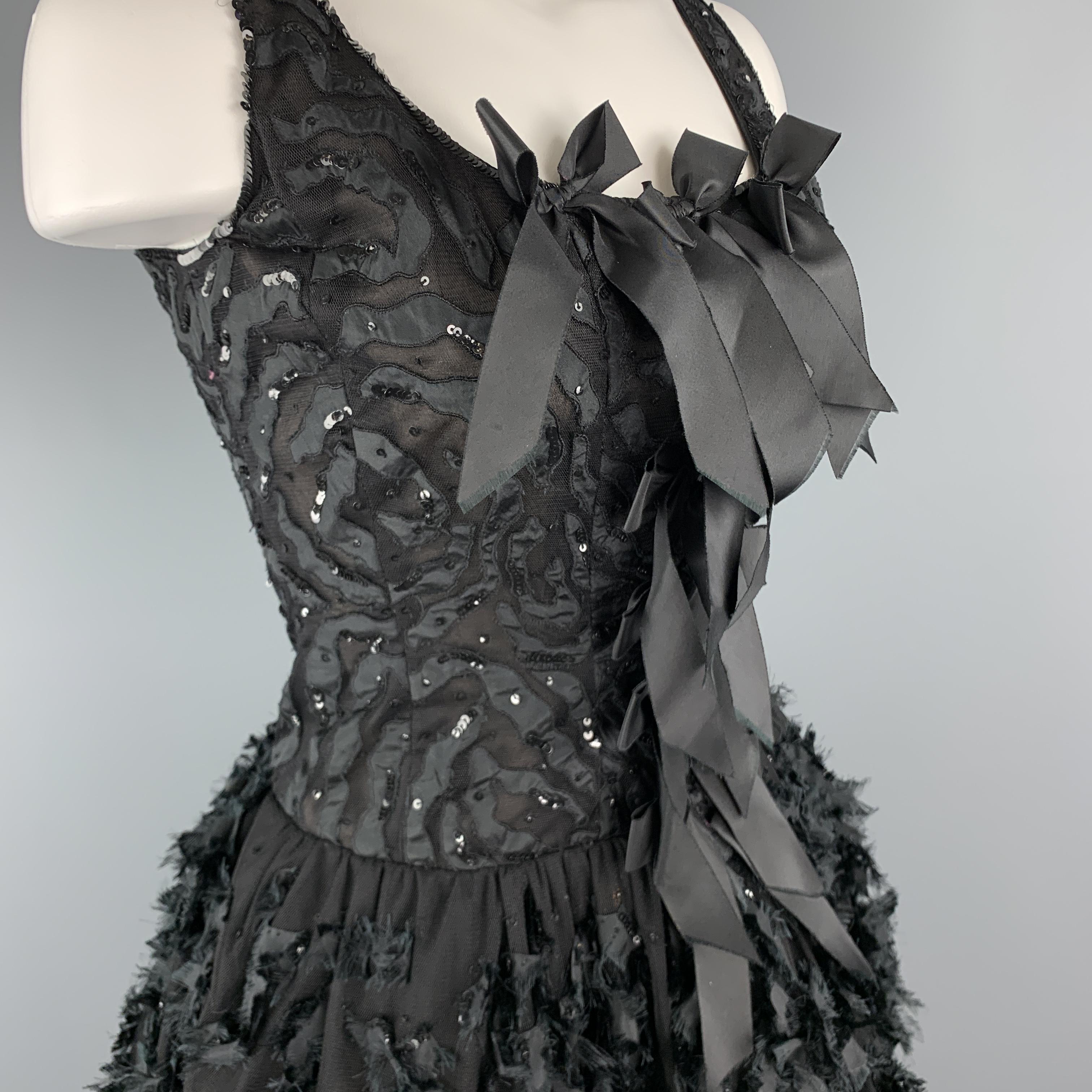 black sequin mesh dress