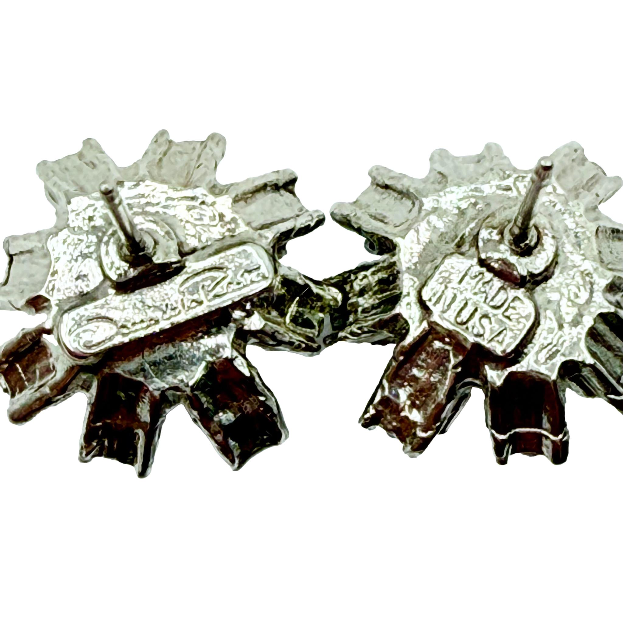 Clous d'oreilles Oscar de la Renta aigue-marine de couleur argentée et cristal Swarovski en vente 4